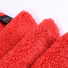 SHORT&LONG FLUFF MICROFIBER TOWEL-RED