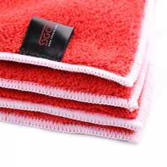 SEWN EDGE MICROFIBER TOWEL-RED