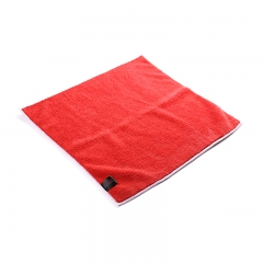 SEWN EDGE MICROFIBER TOWEL-RED