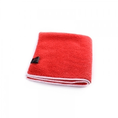 SEWN EDGE MICROFIBER TOWEL-RED