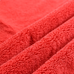 SHORT&LONG FLUFF MICROFIBER TOWEL-RED