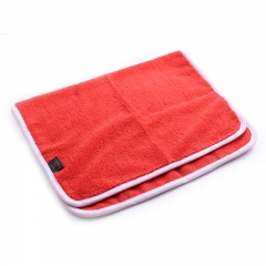 SHORT&LONG FLUFF MICROFIBER TOWEL-RED